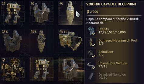 necramech warframe crafting.